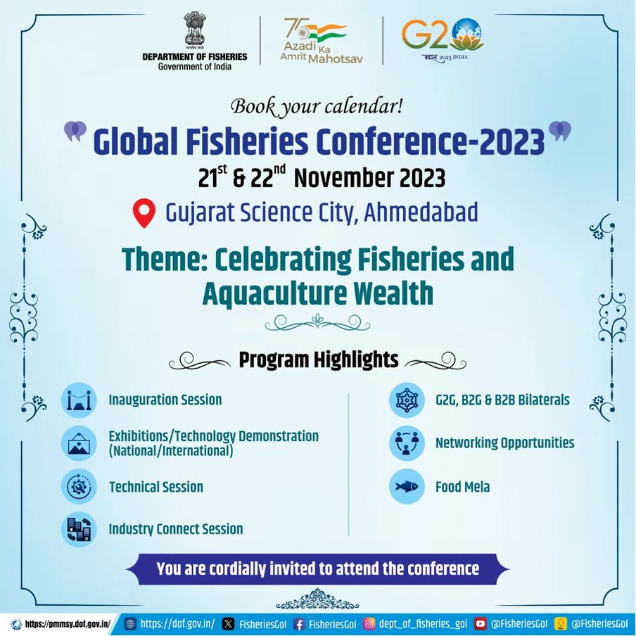 Global Fisheries Conclave 2023 Set to Showcase Indias Aquaculture Success Story in Ahmedabad Global Fisheries Conclave 2023 Set to Showcase Indias Aquaculture Success Story in Ahmedabad