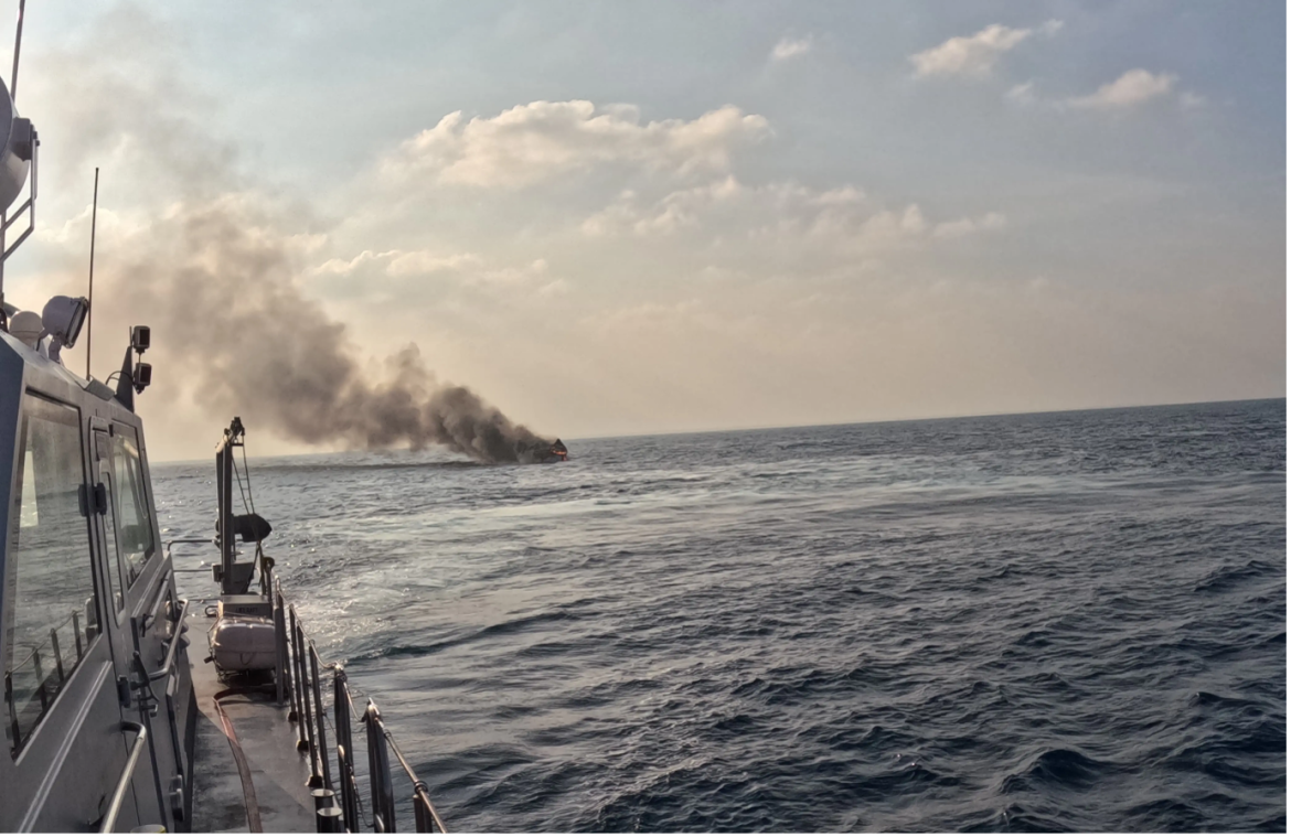 Fishing Boat Catches Fire at Mid Sea; Fishers Escape with Minor Injuries Fishing Boat Catches Fire at Mid Sea; Fishers Escape with Minor Injuries